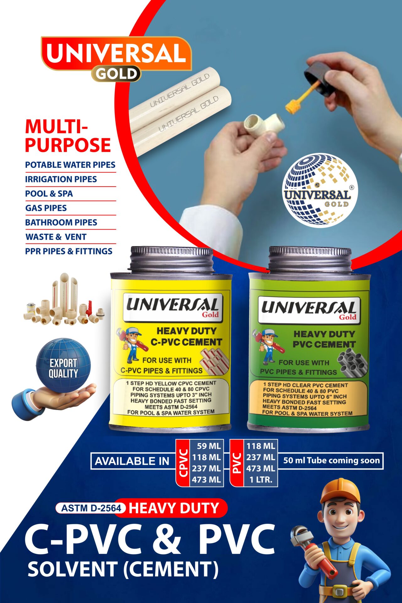 Poster Design for Universal Gold Solvent Cement